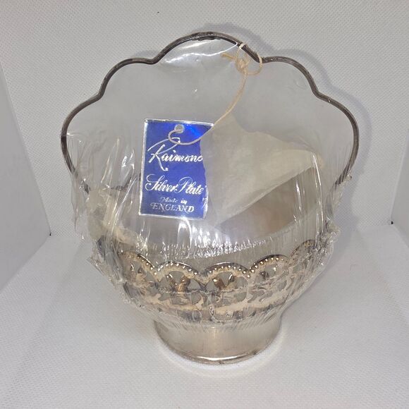 Raimond Silver Plate Sugar Bowl w/ Spoon, Holder & Liner Insert–Made in England - Picture 1 of 11